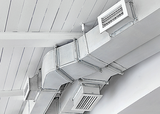 Industrial air conditioning ductwork installation